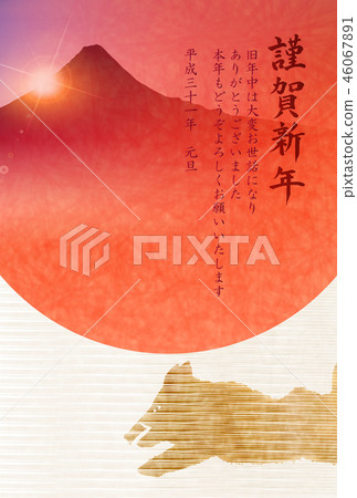 Mt. Fuji New Year's card background Mt. Fuji New Year's card background 46067891