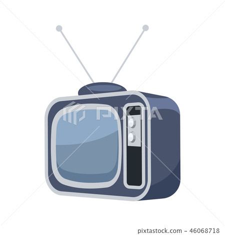 Vintage TV set isolated icon 46068718
