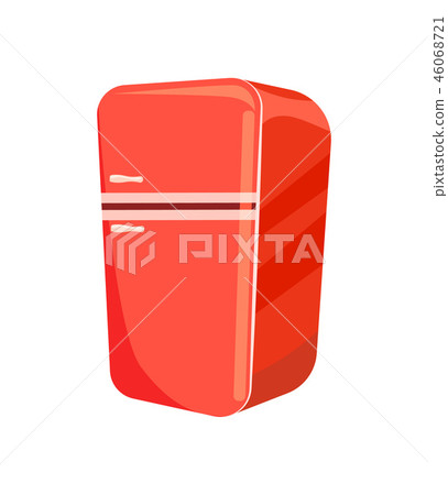 Red refrigerator isolated icon Red refrigerator isolated icon 46068721