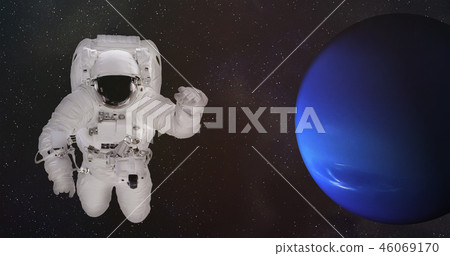 Astronaut in outer space near the Neptune 46069170