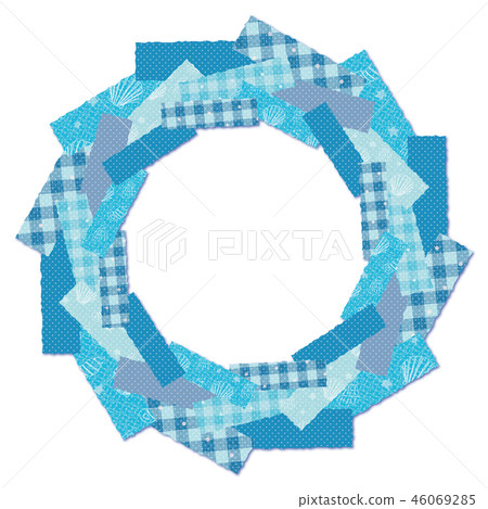 補綴品織品花圈圈子框架殼藍色 46069285