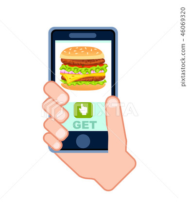 Burger Menu Delivery Service Icon Stock Illustration