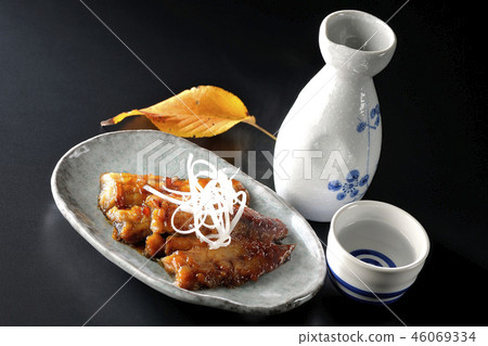 Fall sword fish skewers and sake (with steam) Fall sword fish skewers and sake (with steam) 46069334