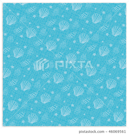 Pattern Background material Seashell Blue Blue Summer 46069561