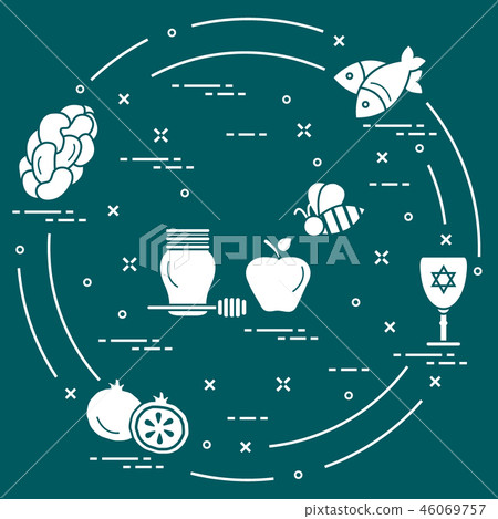 Jewish traditional treats and symbols Jewish traditional treats and symbols 46069757