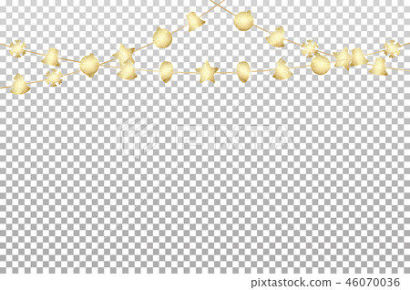 Christmas glitter garland. Gold glitter dectoration for Winter holidays 46070036