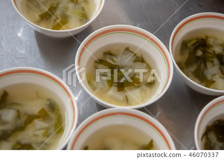 Miso soup for school lunch Miso soup for school lunch 46070337
