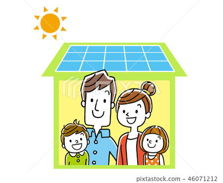 太陽能電池板房子和家庭 46071212