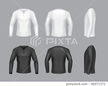 3d realistic white, black long sleeve sweaters 46071373