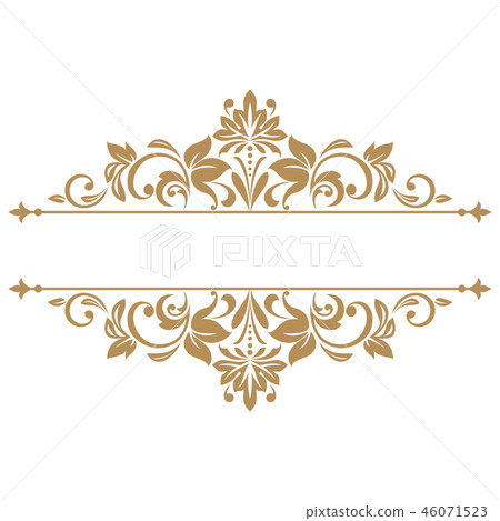 Vintage gold frame on a white background. Graphic 46071523