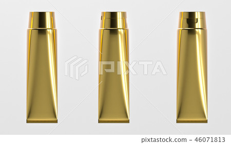 3D gold glossy plastic tube for medicine or cosmetics 46071813