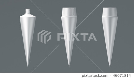3D White glossy plastic tube for medicine or cosmetics 3D White glossy plastic tube for medicine or cosmetics 46071814