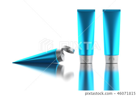 Blue glossy plastic tube for medicine or cosmetics Blue glossy plastic tube for medicine or cosmetics 46071815