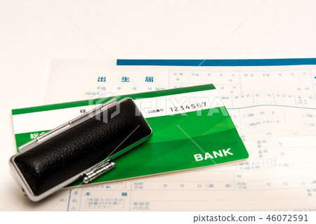 Lifestyle image Birth certificate and passbook 46072591