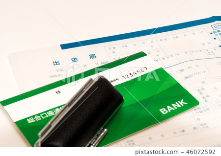 Lifestyle image Birth certificate and passbook 46072592