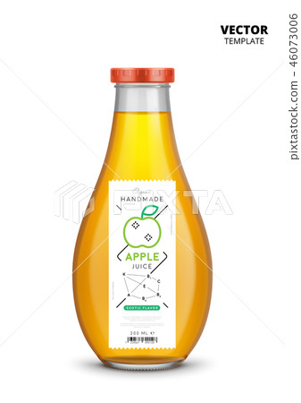 Apple juice realistic glass bottle Apple juice realistic glass bottle 46073006