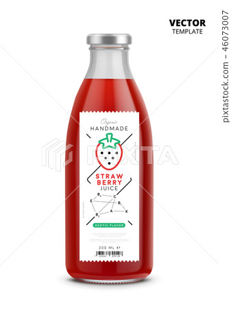 Strawberry juice realistic glass bottle Strawberry juice realistic glass bottle 46073007