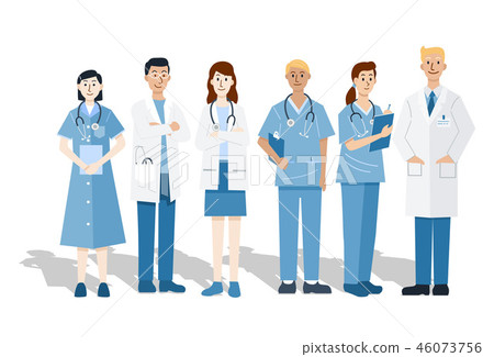 Illustration of doctors and nurses, Vector - Stock Illustration ...