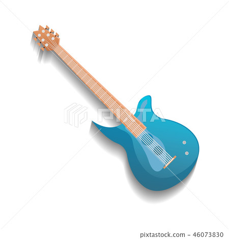 Blue electronic guitar isolated icon 46073830