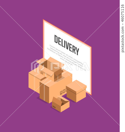 Commercial delivery service isometric banner 46075116