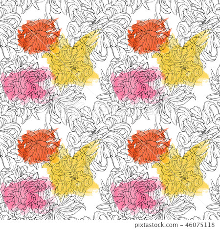 Seamless floral pattern for textiles, packaging, Wallpaper, covers. Watercolor floral background 46075118