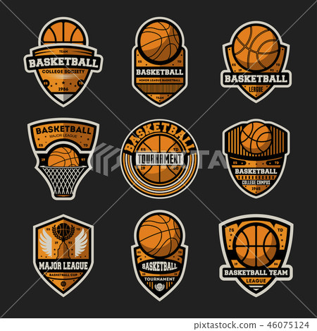 Basketball tournament vintage isolated label set Basketball tournament vintage isolated label set 46075124