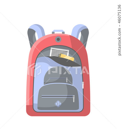 School backpack isolated icon School backpack isolated icon 46075136