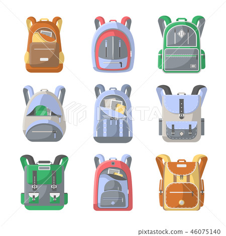School backpack icon set 46075140