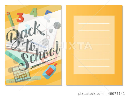 Back to school greeting card set Back to school greeting card set 46075141