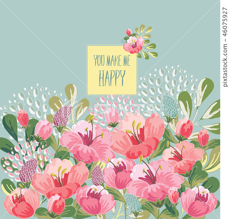 Vector illustration of a floral frame 46075927