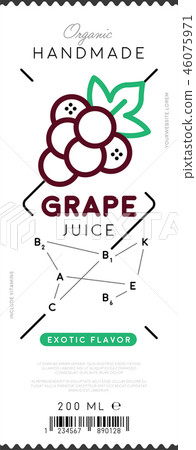 Grape juice label in trendy linear style 46075971