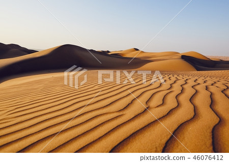 Sand dunes in desert landscape Sand dunes in desert landscape 46076412