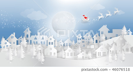 Christmas New Year 2019 paper cut of Santa Claus Christmas New Year 2019 paper cut of Santa Claus 46076518