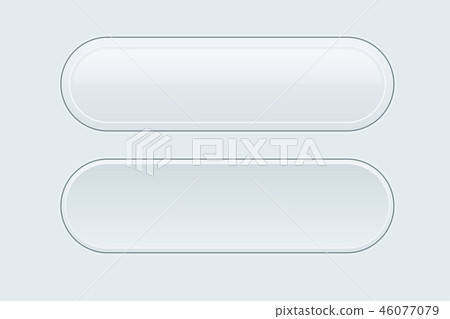 White interface buttons. Oval 3d icons White interface buttons. Oval 3d icons 46077079