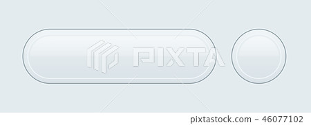 White interface buttons. Set of oval and round 3d icons 46077102