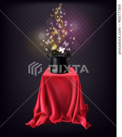 Butterflies appear from top hat realistic vector 46077369