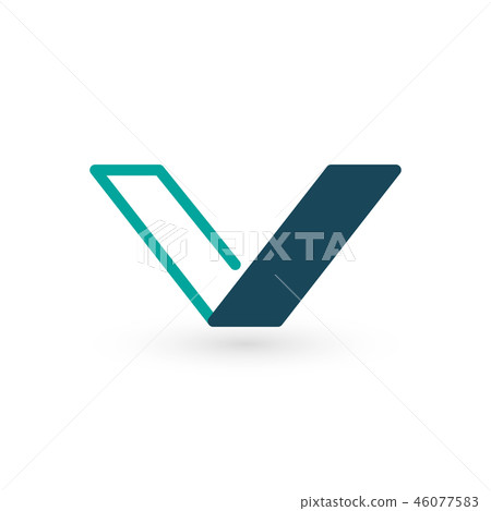 Letter V logo.Minimalist geometric lettering icon, Letter V logo.Minimalist geometric lettering icon, 46077583