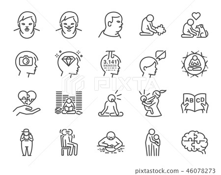 Autistic awareness icon set. Autistic awareness icon set. 46078273