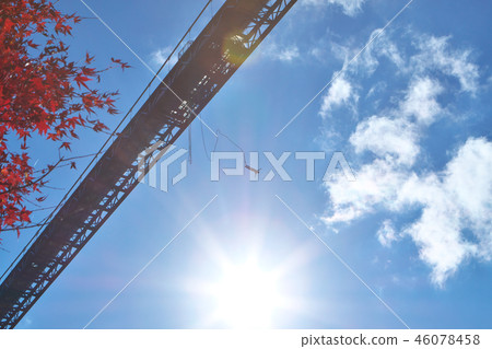 Bungee jump from suspension bridge Bungee jump from suspension bridge 46078458