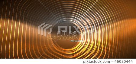 Black and glowing color lines neon design, magin techno template background 46080444