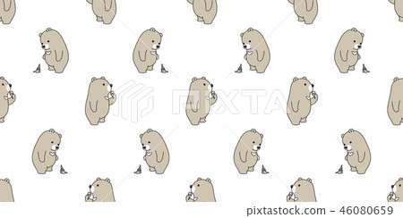Bear seamless pattern vector Polar Bear ice cream  46080659