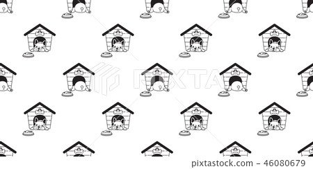 dog seamless pattern vector french bulldog house dog seamless pattern vector french bulldog house 46080679