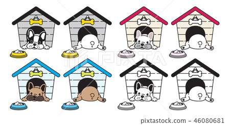 dog vector french bulldog house bowl food bone dog vector french bulldog house bowl food bone 46080681