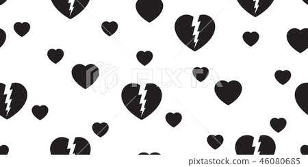 Heart seamless pattern vector valentine broken 46080685