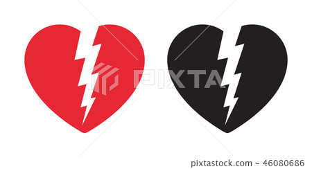 heart vector icon logo valentine broken heart heart vector icon logo valentine broken heart 46080686