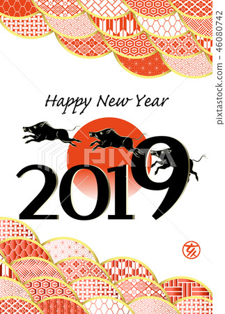 New year's card 2019 46080742