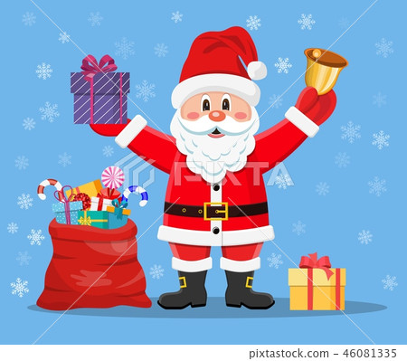 Happy Santa Claus with presents 46081335