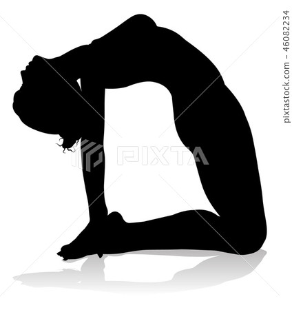 Yoga Pilates Pose Woman Silhouette Yoga Pilates Pose Woman Silhouette 46082234