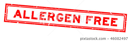 Grunge red allergen free word square rubber stamp Grunge red allergen free word square rubber stamp 46082497