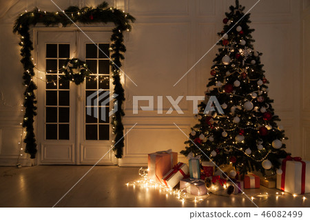 Christmas tree decorations Garland lights new year gifts Interior holiday winter 46082499